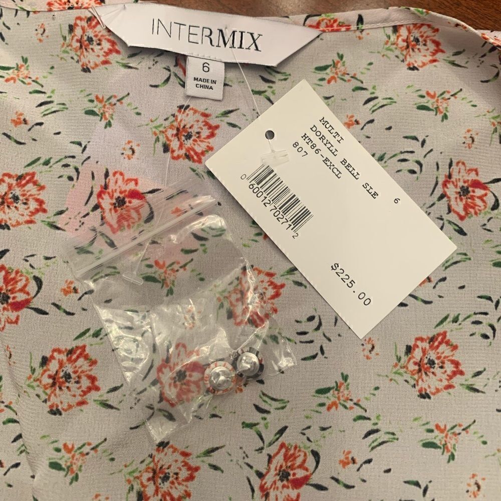 š„IntermixāfloralĀ 100%āsilkāblouseš„sizeā6āNWT - Picture 3 of 5